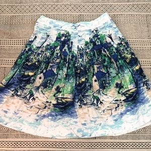 Talbots painting printed skirt